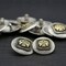 4 Pieces Antique Gold and Silver Scratched Effect Shank Metal Buttons Size 15/16 Inch